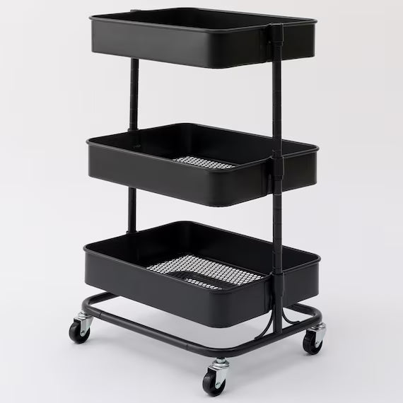 STEEL WAGON TOROLLEY4 39 x 29.5 x 60.3CM Black