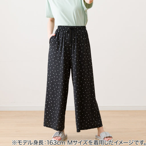 WOMEN'S COOL LONG LENGTH ROOM PANTS, DOT PATTERN M