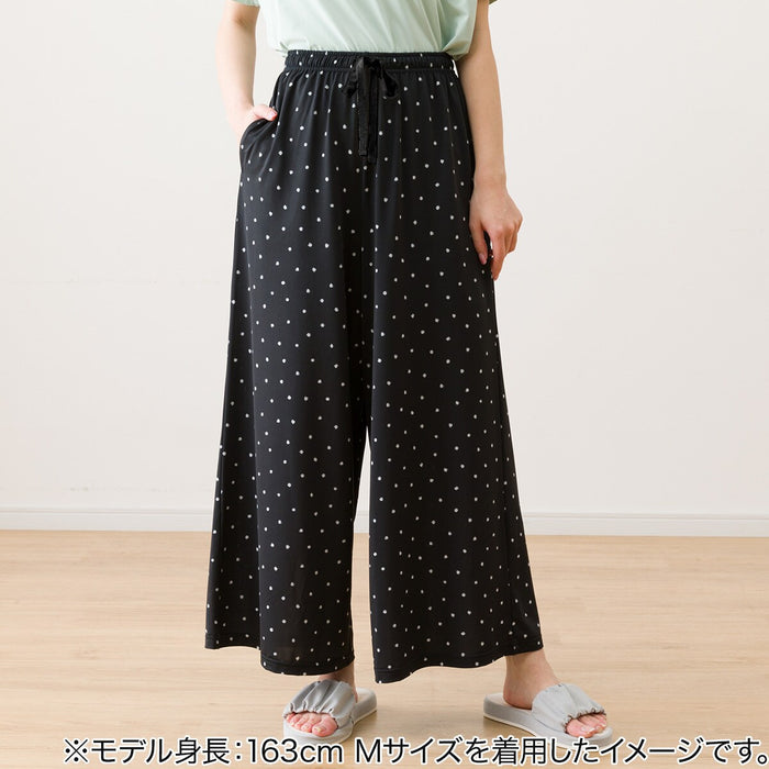 WOMEN'S COOL LONG LENGTH ROOM PANTS, DOT PATTERN M