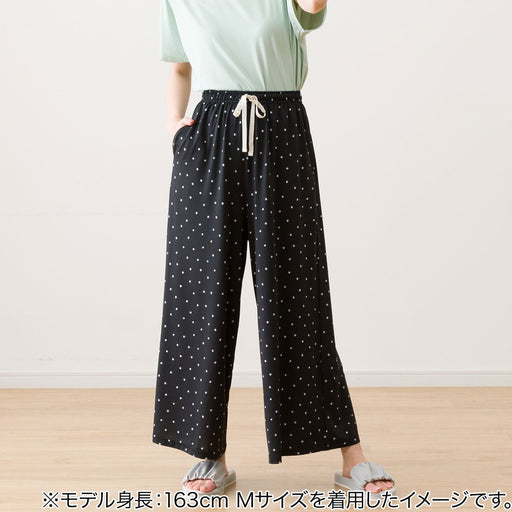 WOMEN'S COOL LONG LENGTH ROOM PANTS, DOT PATTERN L