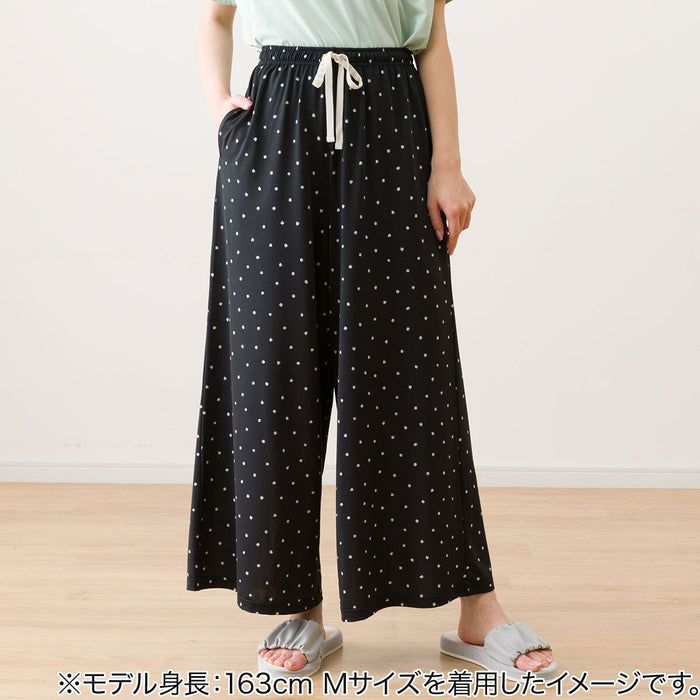 WOMEN'S COOL LONG LENGTH ROOM PANTS, DOT PATTERN L