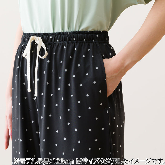 WOMEN'S COOL LONG LENGTH ROOM PANTS, DOT PATTERN L