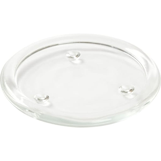 GLASS CANDLE HOLDER ROUND PLATE