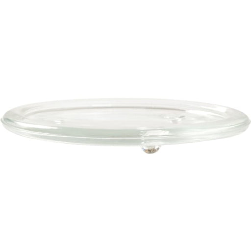 GLASS CANDLE HOLDER ROUND PLATE
