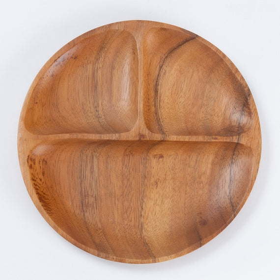 Acacia Round Lunch Plate 10in D25.5xH2.2