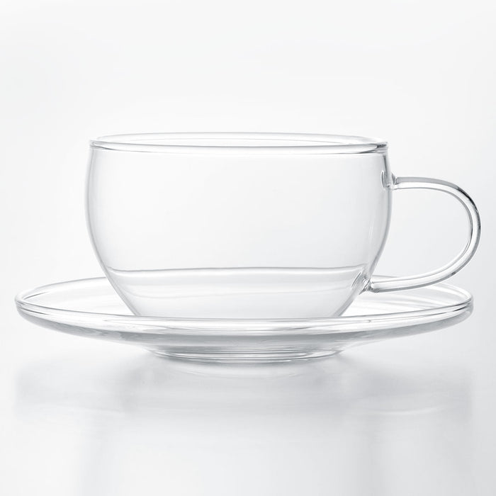Heat-Resistant Glass Cup&Saucer 300ml Mc-03