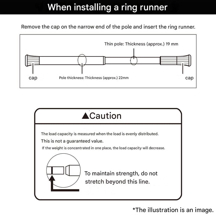 STAINLESS TENSION POLE 3 M 1.2M