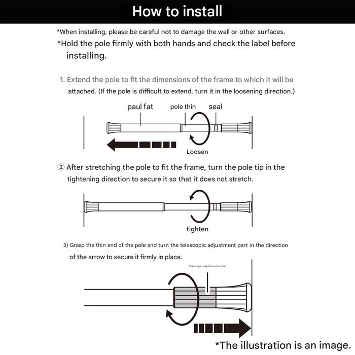 STAINLESS TENSION POLE 3 M 1.2M