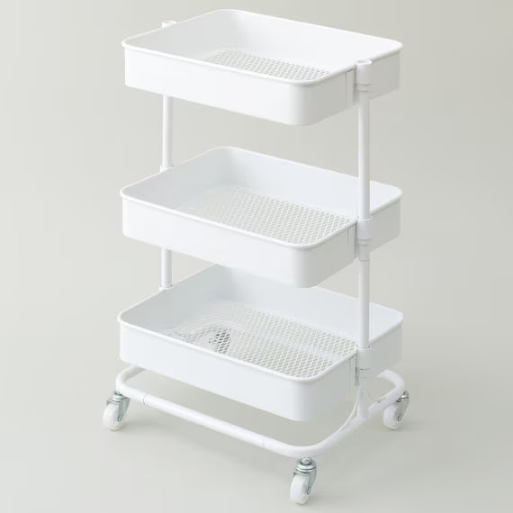 STEEL WAGON TOROLLEY4 39 x 29.5 x 60.3CM White