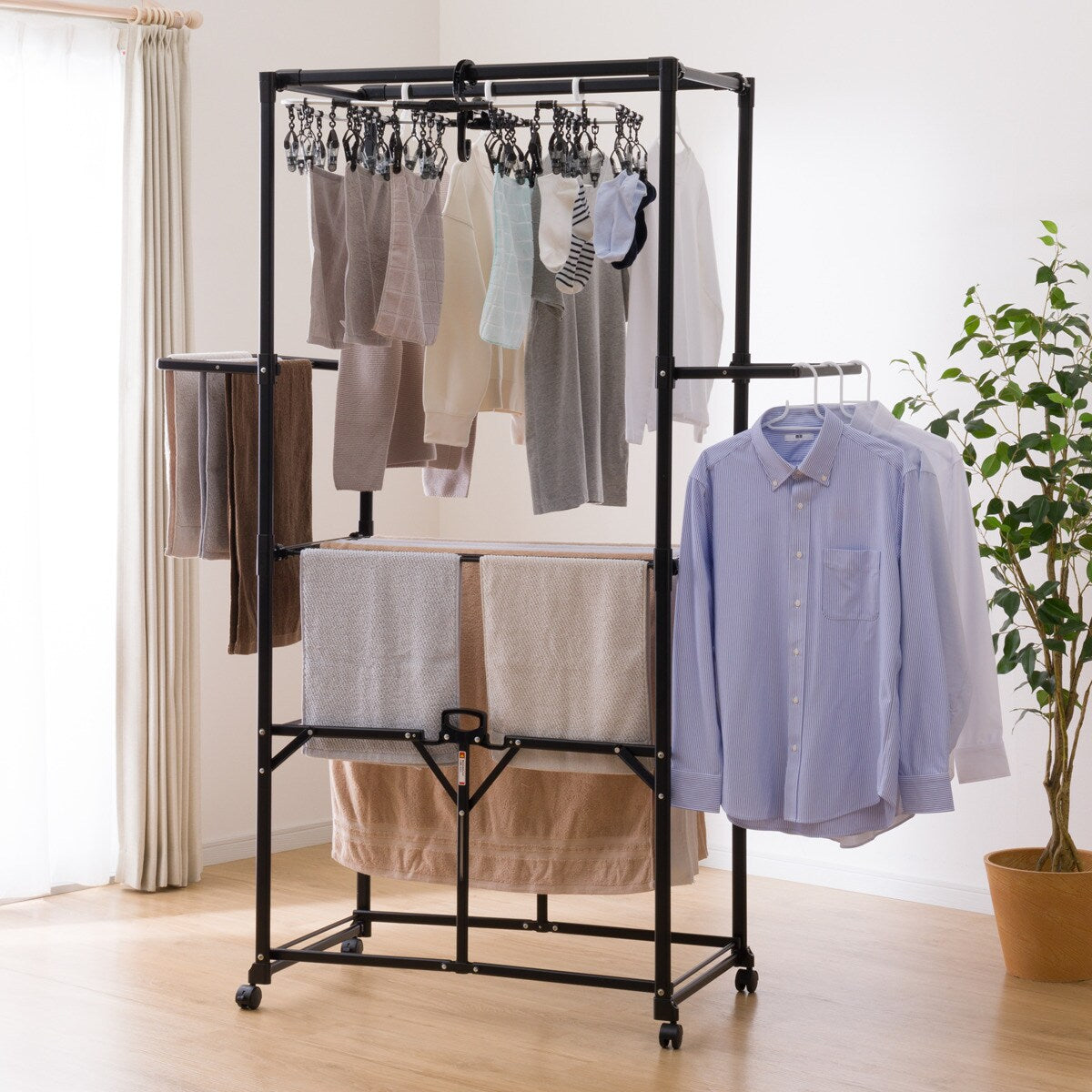 FOLDABLE DRYING RACK ALUMINIUM FRAME FC08 BK — NITORI INDIA