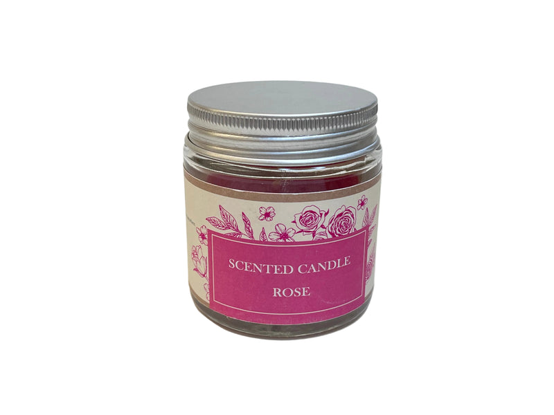 PALM WAX AROMA CANDLE IN GLASS JAR 70g ROSE DT