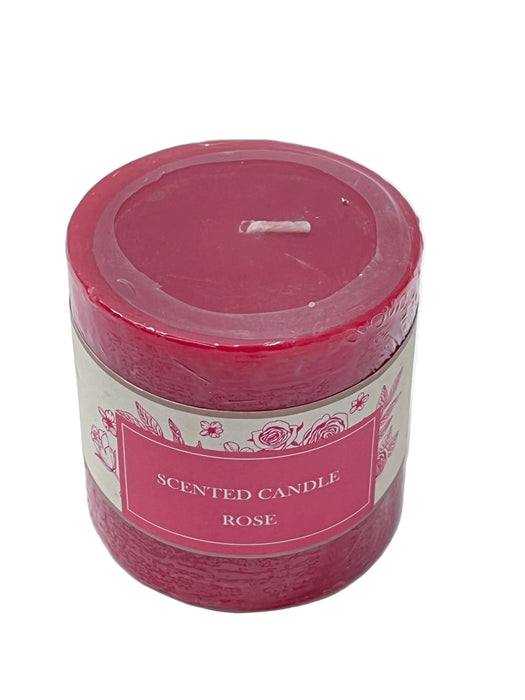 PRFN WAX RND PILLAR CANDLE 240g ROSE DT