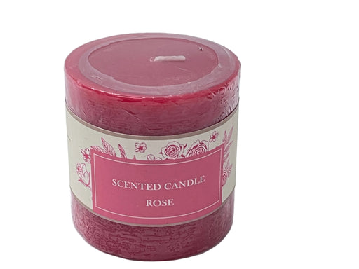 PRFN WAX RND PILLAR CANDLE 240g ROSE DT