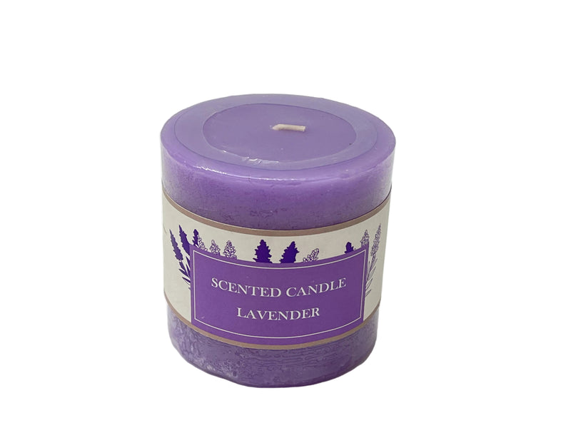 PRFN WAX RND PILLAR CANDLE 240g LAVENDER DT