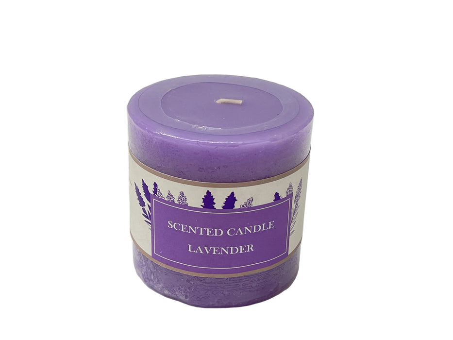 PRFN WAX RND PILLAR CANDLE 240g LAVENDER DT