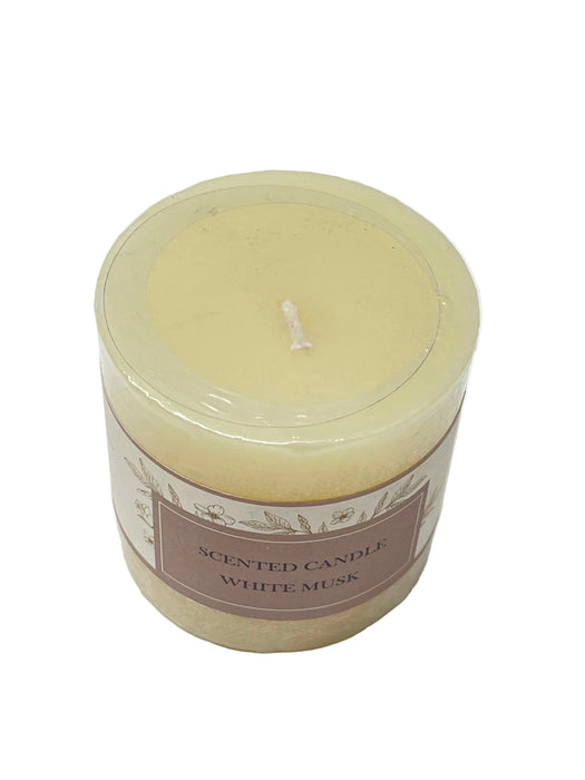 PRFN WAX RND PILLAR CANDLE 240g WHITEMUSK DT