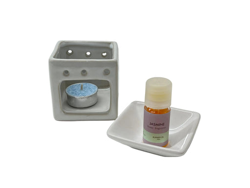 GIFT SET-TEALIGHT CANDLE/AROMA OIL/ BURNER JASMINE DT