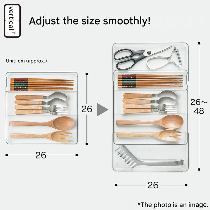 2 WAY EXTENSION CUTLERY TRAY CL N-BLANC
