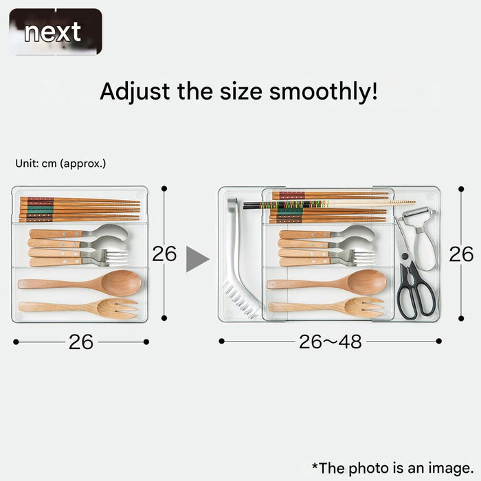 2 WAY EXTENSION CUTLERY TRAY CL N-BLANC