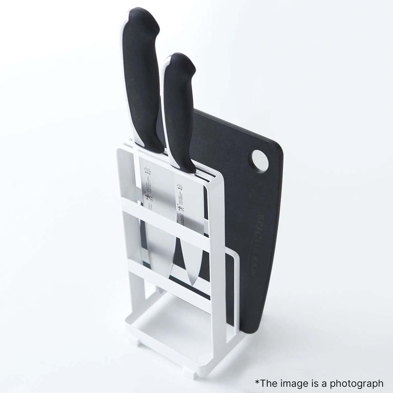 Knife & Cutting Board Stand Flat WH