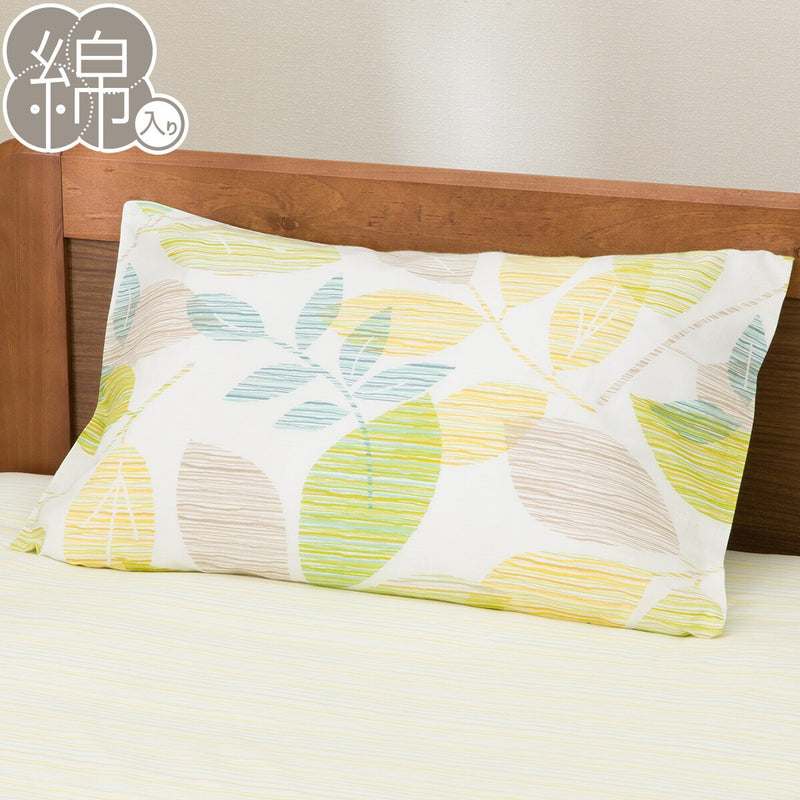 PILLOW CASE PT44 LEAVES PATTERN GR