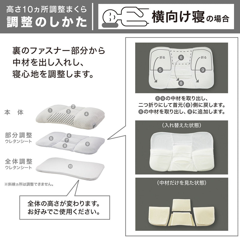 10 Ways Height Adjustable Latex Pillow