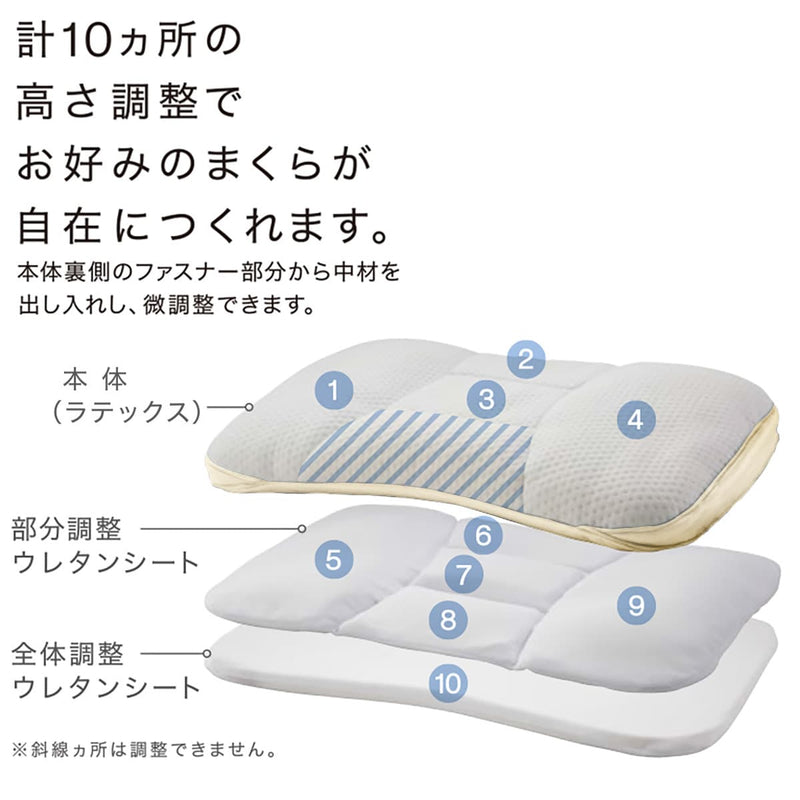 10 Ways Height Adjustable Latex Pillow