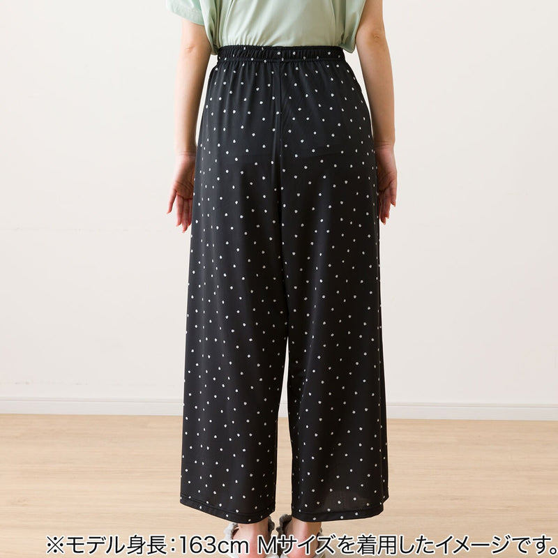 WOMEN'S COOL LONG LENGTH ROOM PANTS, DOT PATTERN M