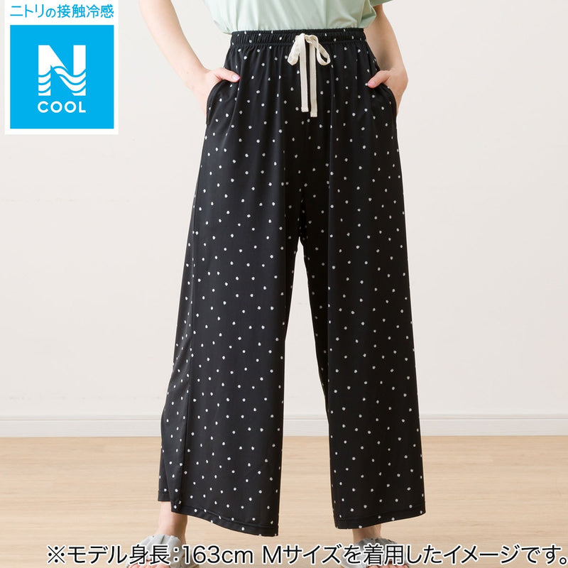 WOMEN'S COOL LONG LENGTH ROOM PANTS, DOT PATTERN L