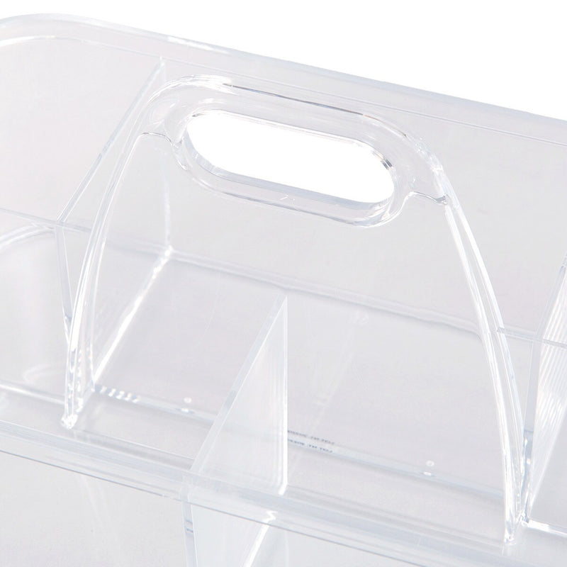 ACRYLIC STACKABLE CADDY W/HANDLE M W28D17H15