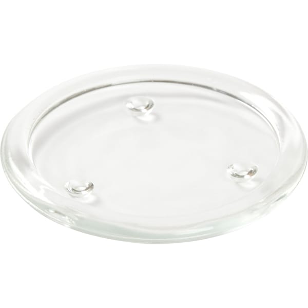GLASS CANDLE HOLDER ROUND PLATE