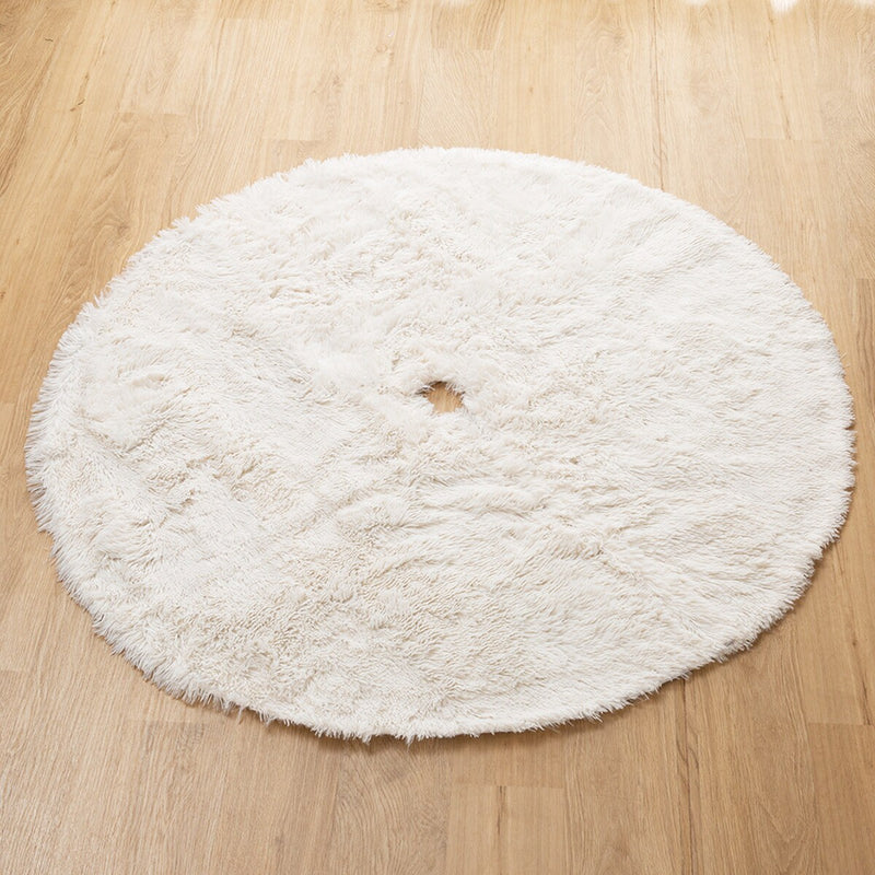 CHRISTMAS TREE SKIRT FAKE FUR WHITE M-SIZE nHN
