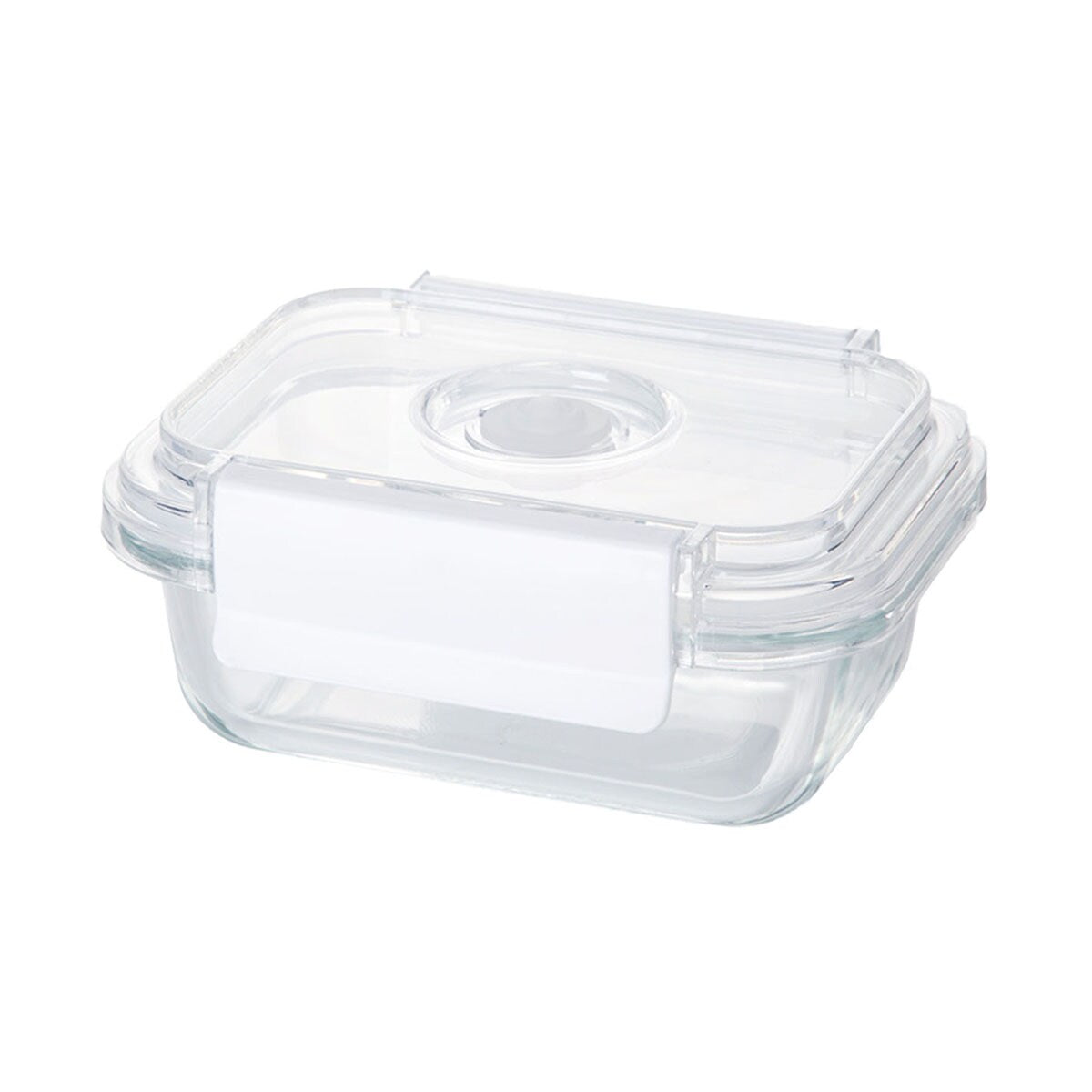 HEAT RESISTANT GLASS VACUUM STORAGE CONTAINER 370ML RECTANGULAR ...