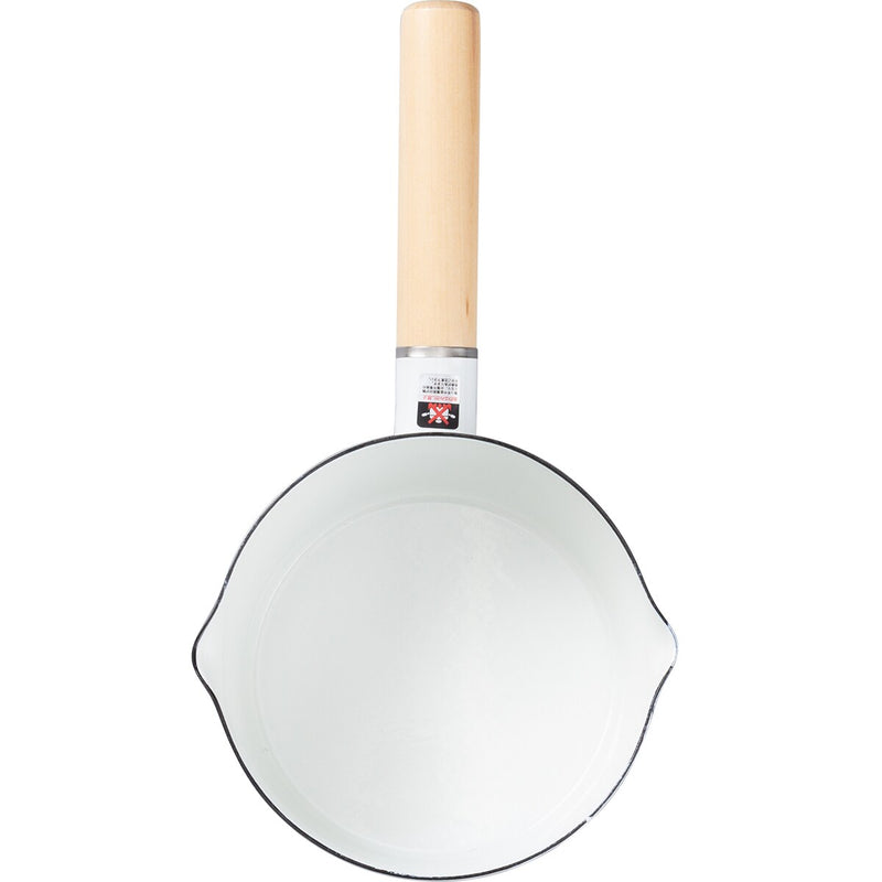 ENAMEL MILKPAN 15cm WH