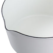 ENAMEL MILKPAN 15cm WH