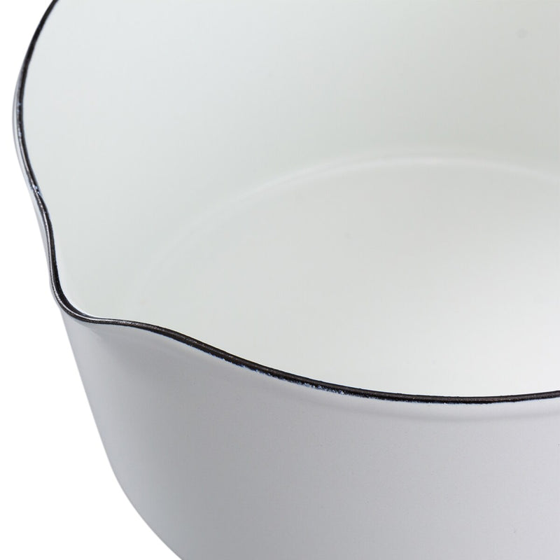 ENAMEL MILKPAN 15cm WH