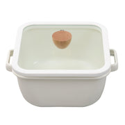 SQUARE ENAMEL DEEP POT 20CM