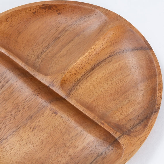 Acacia Round Lunch Plate 10in D25.5xH2.2