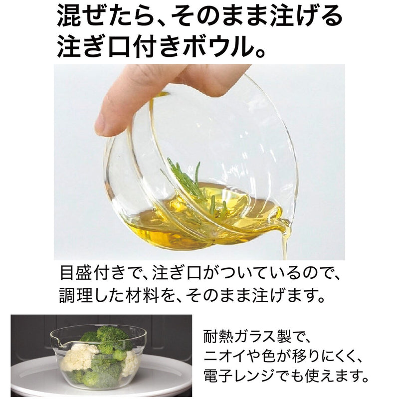 HEAT RESISTANT GLASS SINGLE SPOUT BOWL 100ML