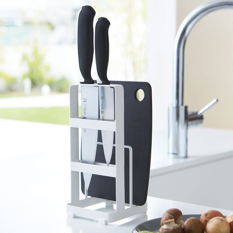 Knife & Cutting Board Stand Flat WH