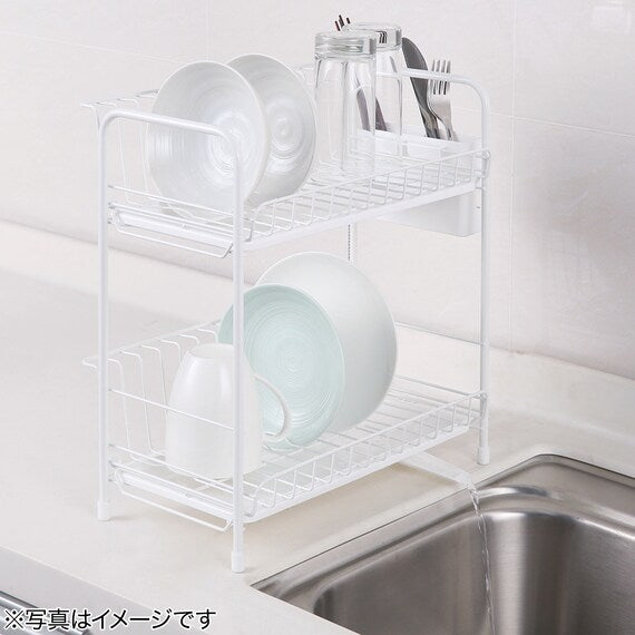 DISH DRAINER SLIM 2TIER PP-2S WH