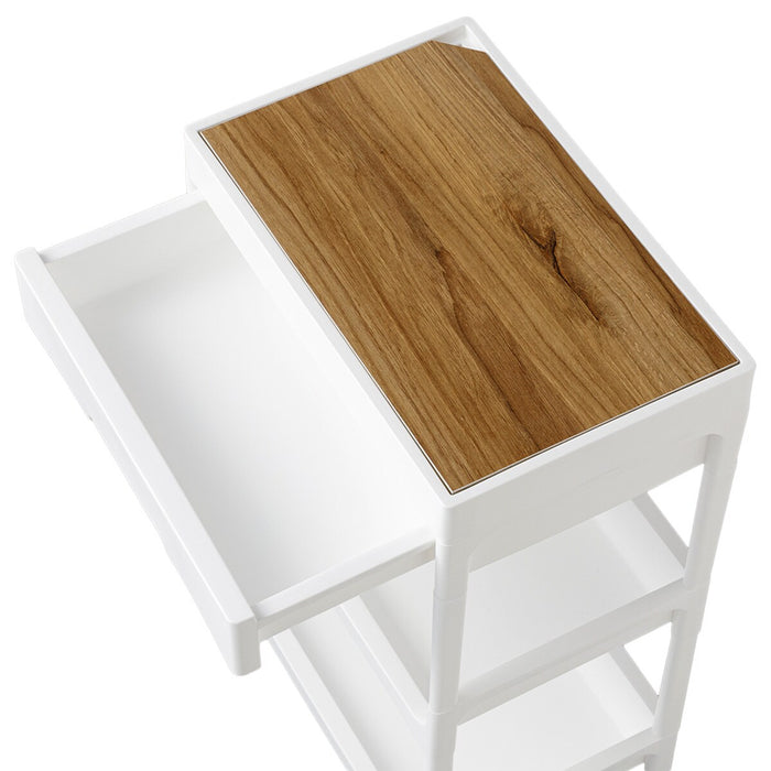 wagon with drawer and wood table 4 steps WH KF84