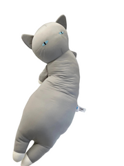 NC BODY PILLOW CAT L GY