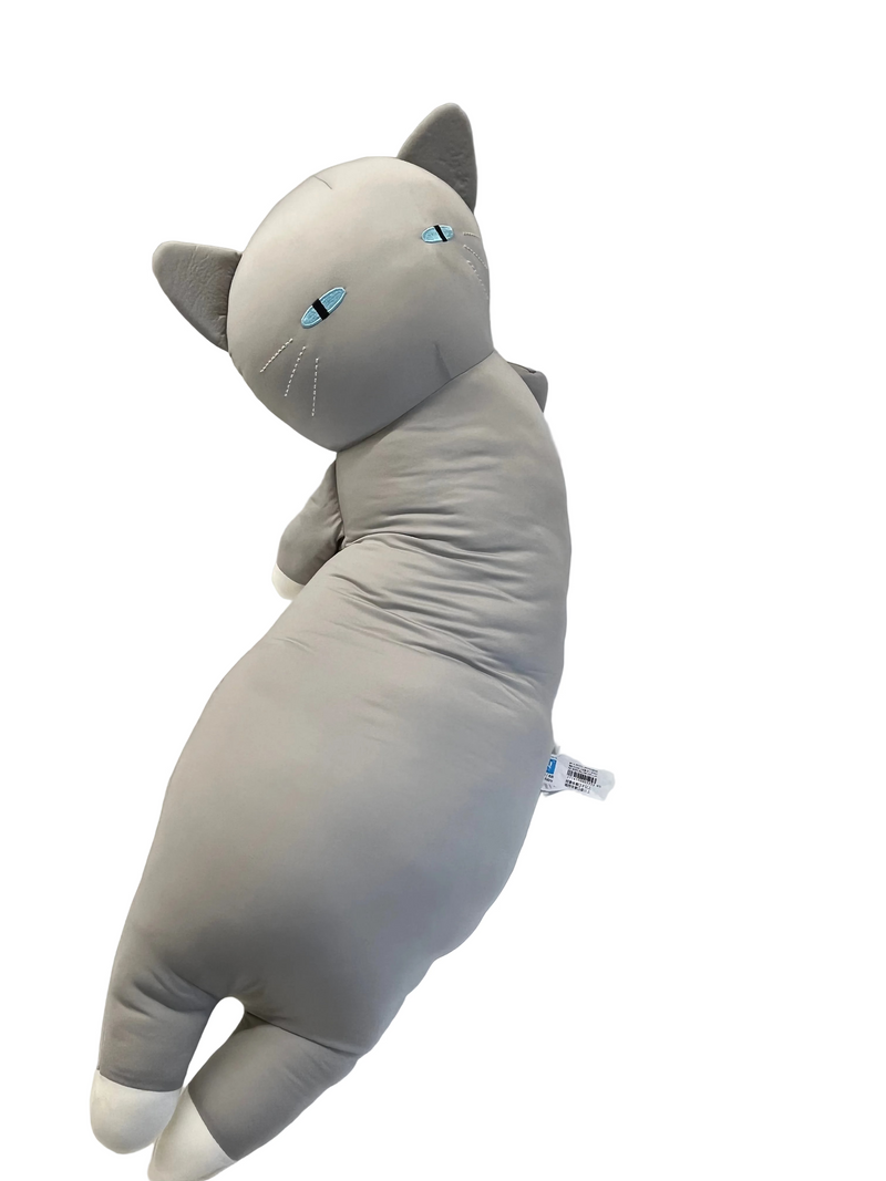 NC BODY PILLOW CAT L GY