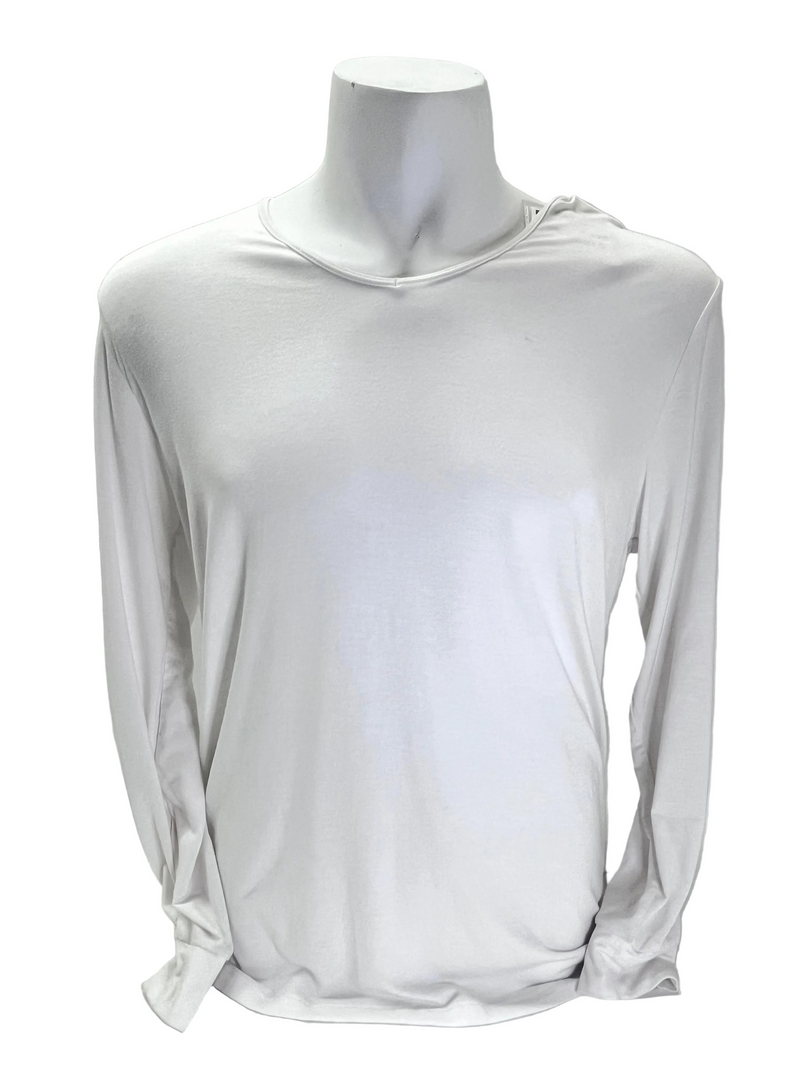 MEN MODAL LYCRA VNECK LONG WH XXL