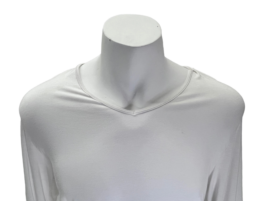 MEN MODAL LYCRA VNECK LONG WH XXL