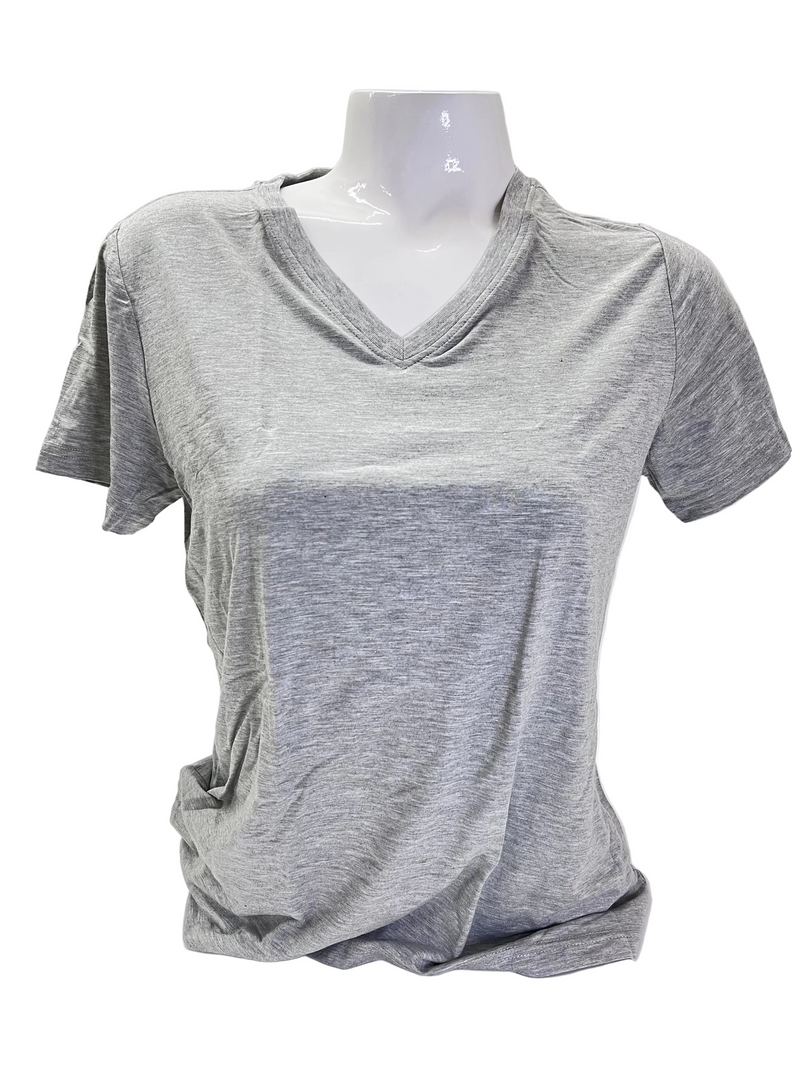 WOMEN MODAL VNECK SHORT GY M