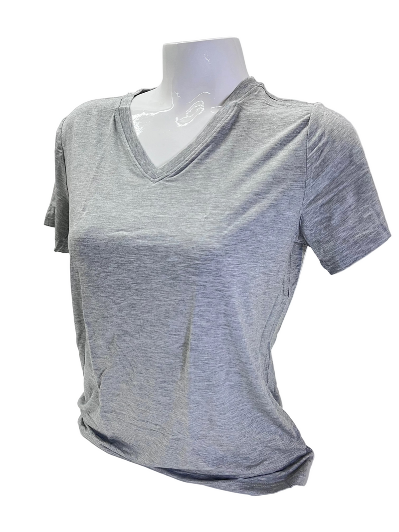 WOMEN MODAL VNECK SHORT GY M
