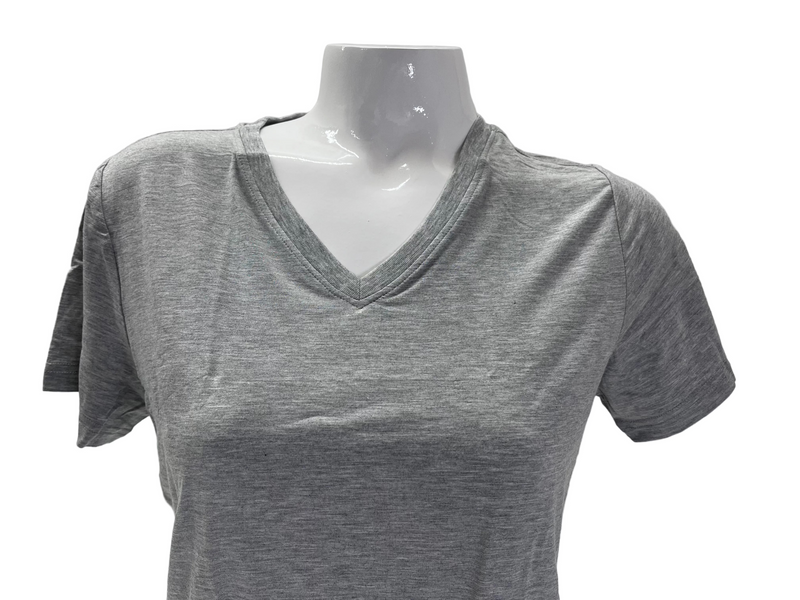 WOMEN MODAL VNECK SHORT GY M