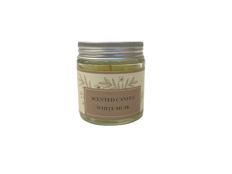 PALM WAX AROMA CANDLE IN GLASS JAR 70g WHITEMUSK DT